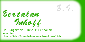 bertalan inhoff business card